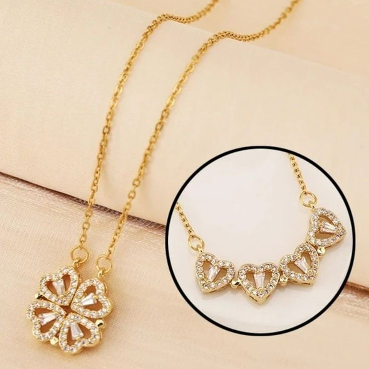 Collar 2 en 1 Corazones Eternos & Trebol de la Suerte ❤️🍀