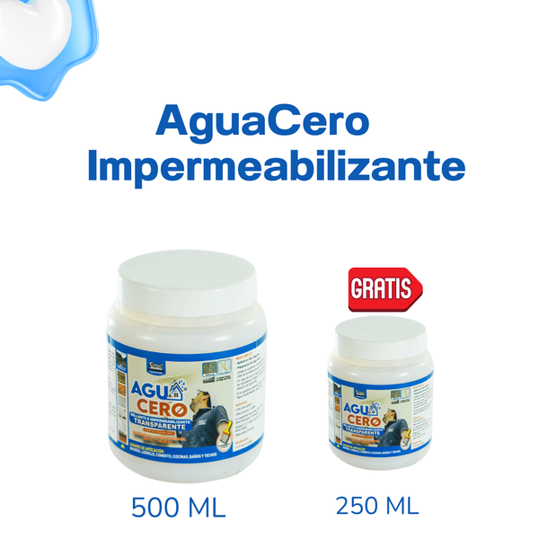 AguaCero Impermeabilizante Transparente 500ml Recibe GRATIS 250 ml 🎁